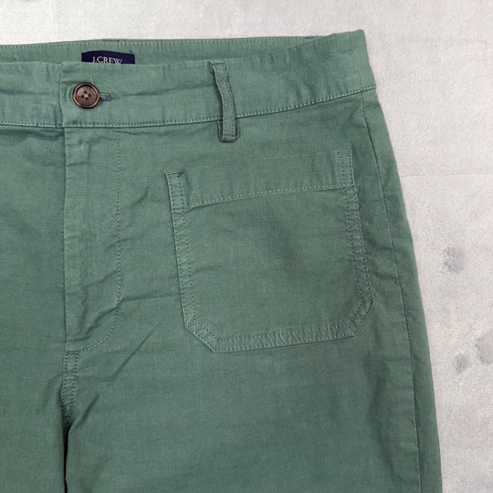 J.Crew Wide Leg Pants Women 30P Green High Rise Utility Patch Pocket Petite - Picture 5 of 11
